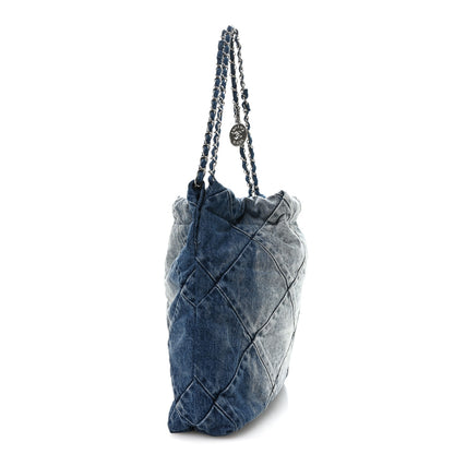 Chanel Denim Quilted Small Chanel 22 Blue 4 of 12