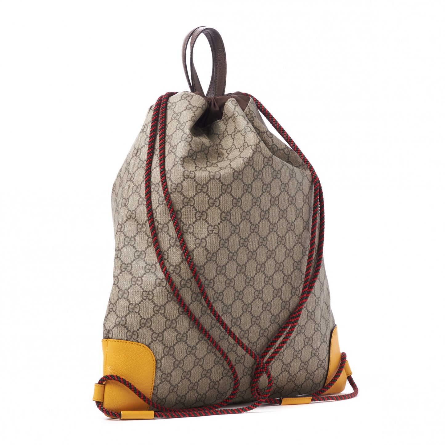 GG Supreme Monogram Neo Vintage Drawstring Backpack Beige New Acero Crop