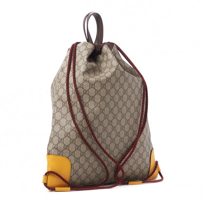 Gucci GG Supreme Monogram Neo Vintage Drawstring Backpack Beige New Acero Crop 3 of 10
