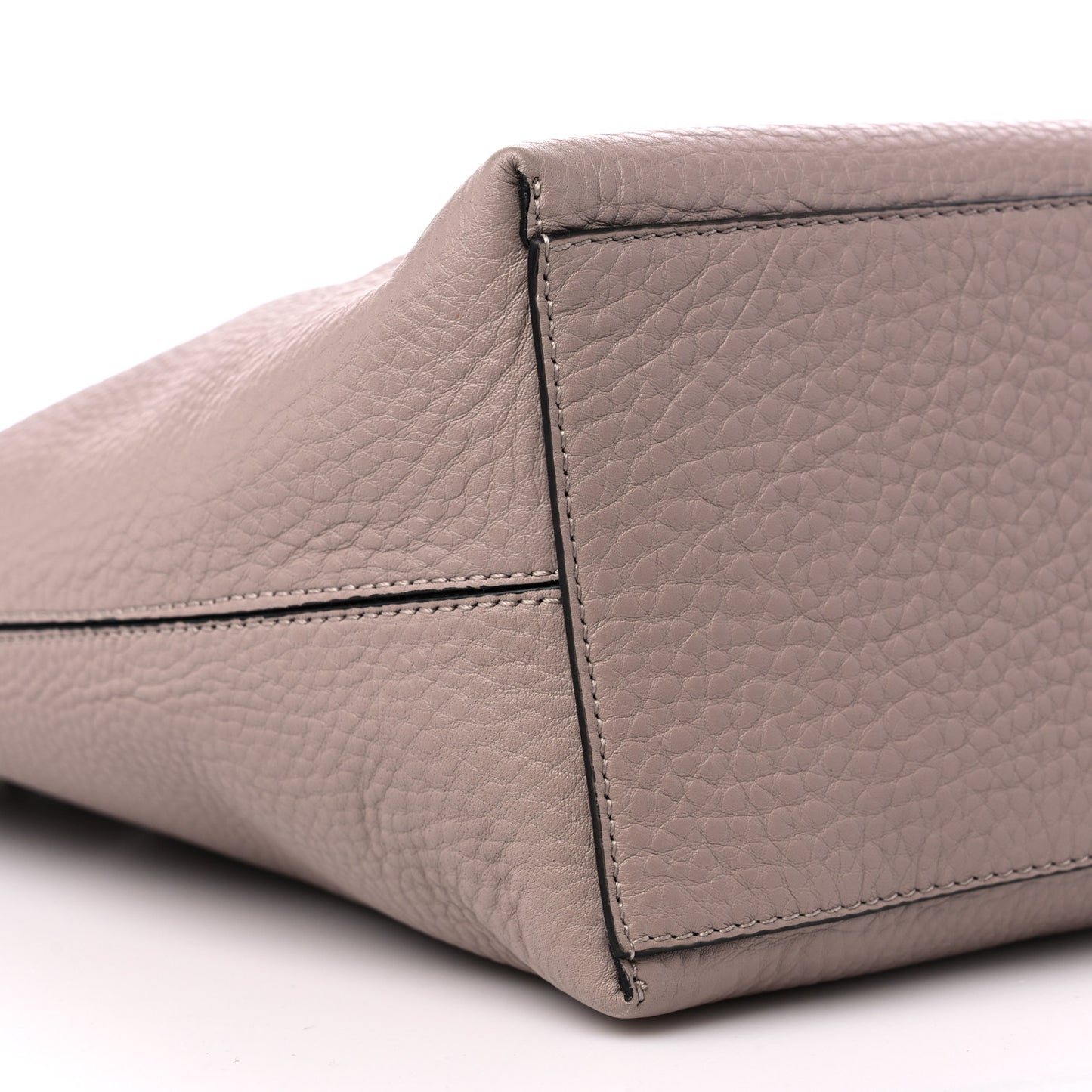 Grained Calfskin Rockstud Shoulder Tote Poudre