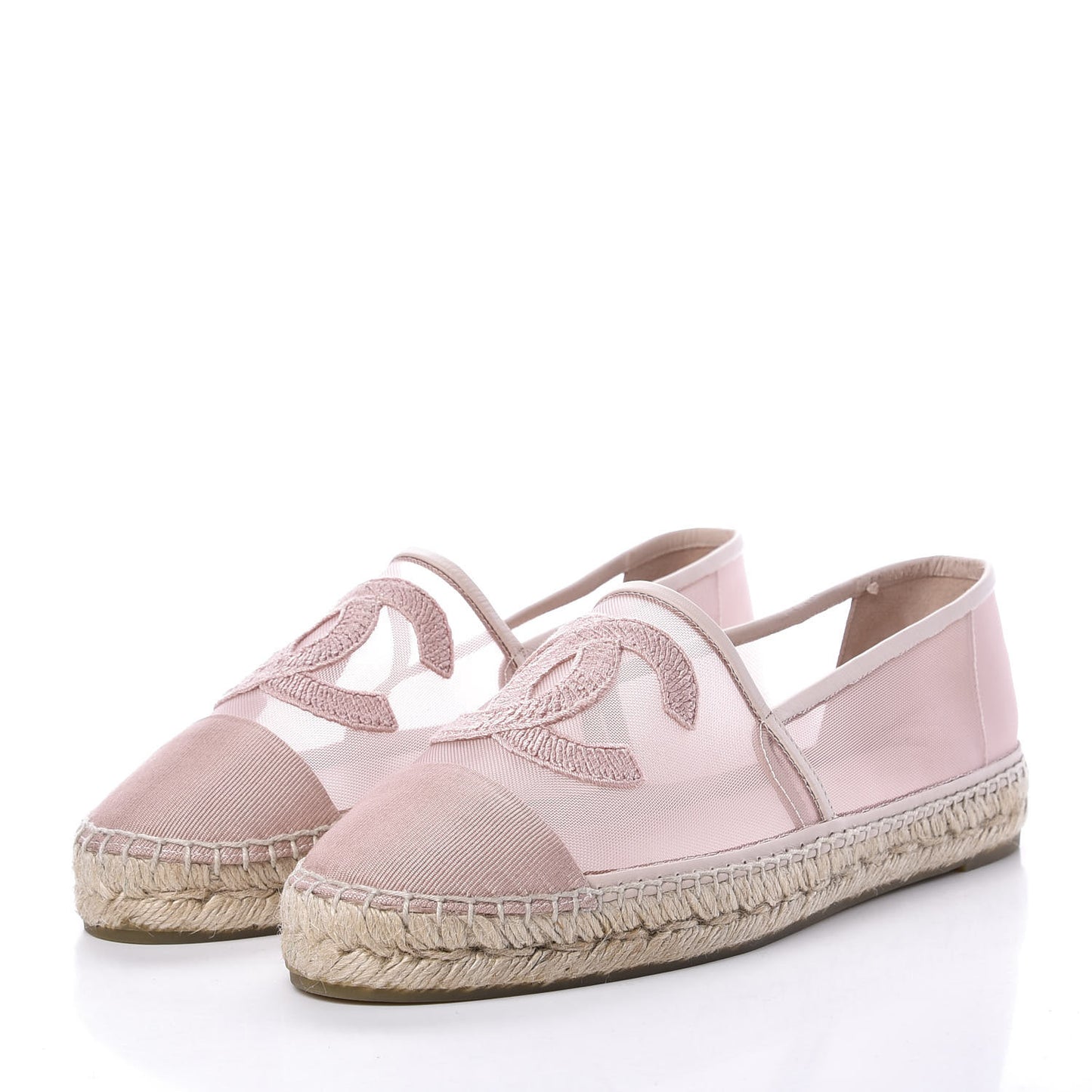 Mesh Grosgrain CC Espadrilles 42 Pink