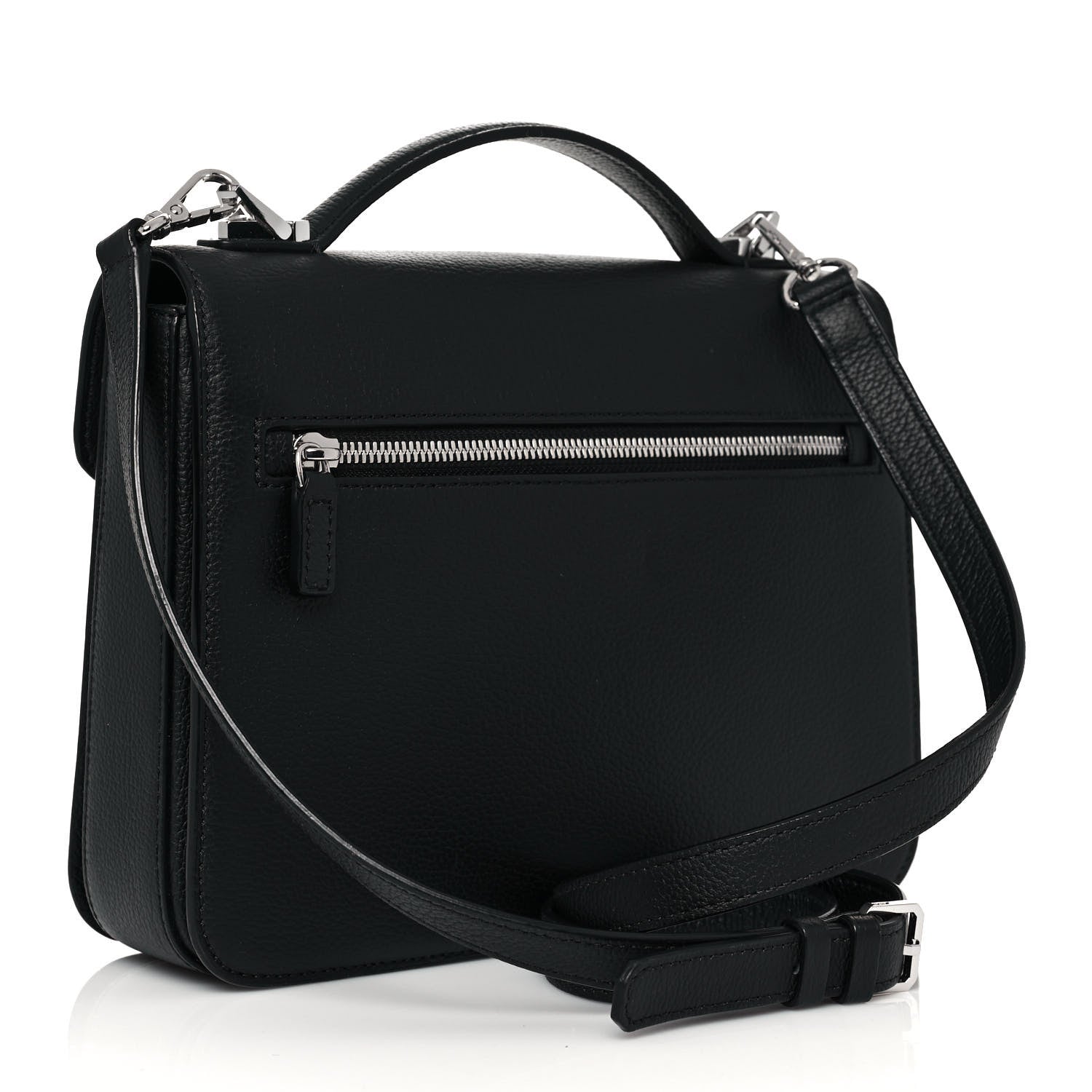 MCM Visetos Calfskin Spot Park Avenue Medium Shoulder Bag Dark Grey Black 3 of 13