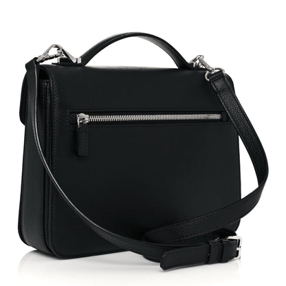 MCM Visetos Calfskin Spot Park Avenue Medium Shoulder Bag Dark Grey Black 3 of 13