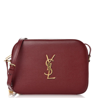 Saint Laurent Grain De Poudre Medium Classic Monogram Camera Bag Wine 1 of 6
