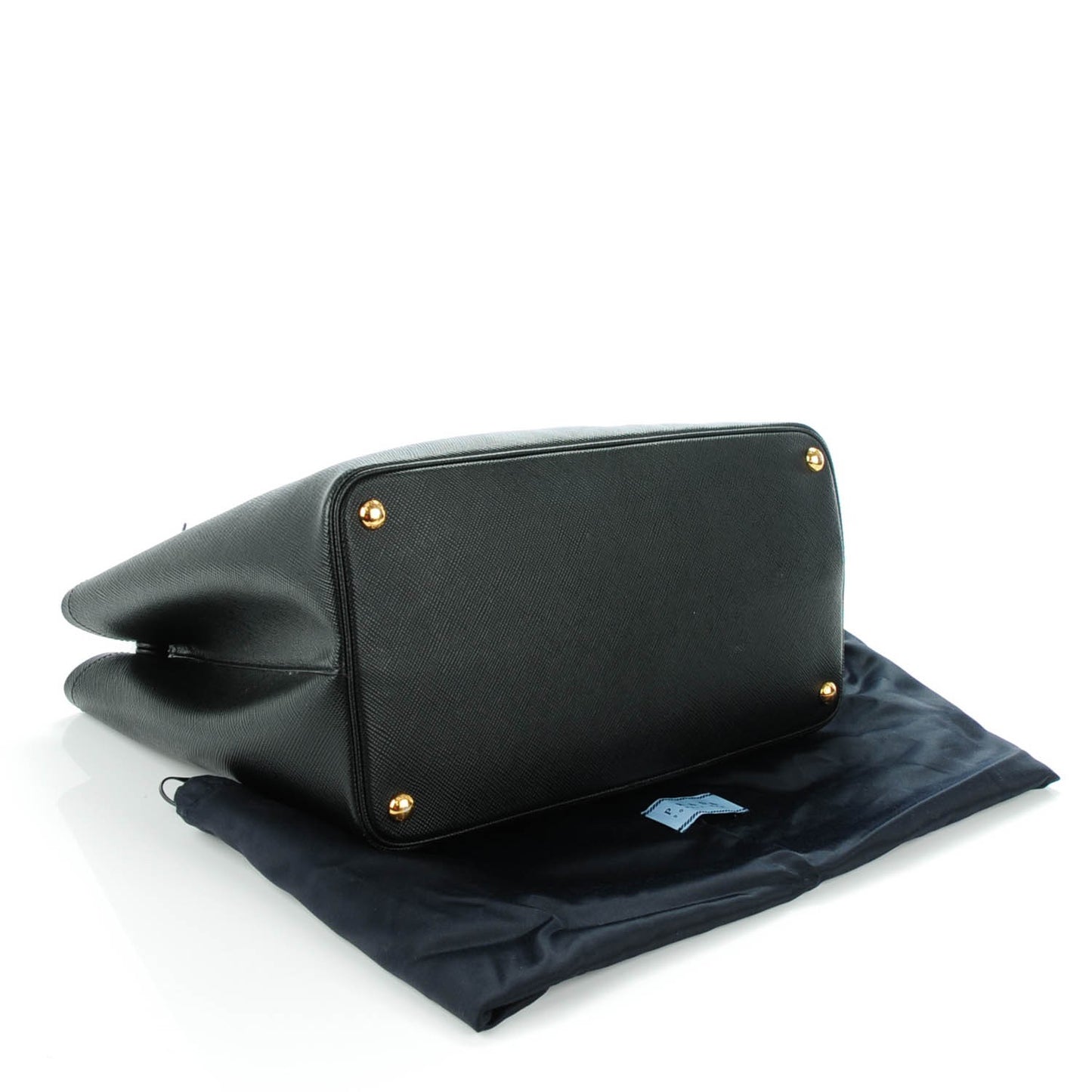 Saffiano Cuir Large Double Bag Nero Black Ciliegia