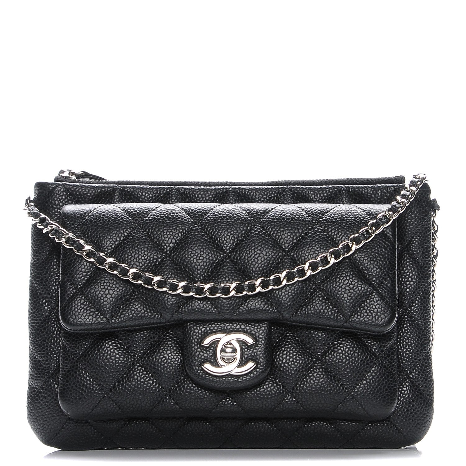 Chanel Caviar Quilted Daily Zip Crossbody Bag Black 1 of 10