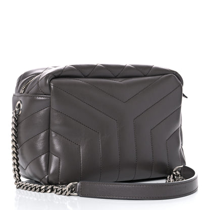 Saint Laurent Calfskin Y Quilted Monogram Small Loulou Bowling Bag Earth 3 of 12