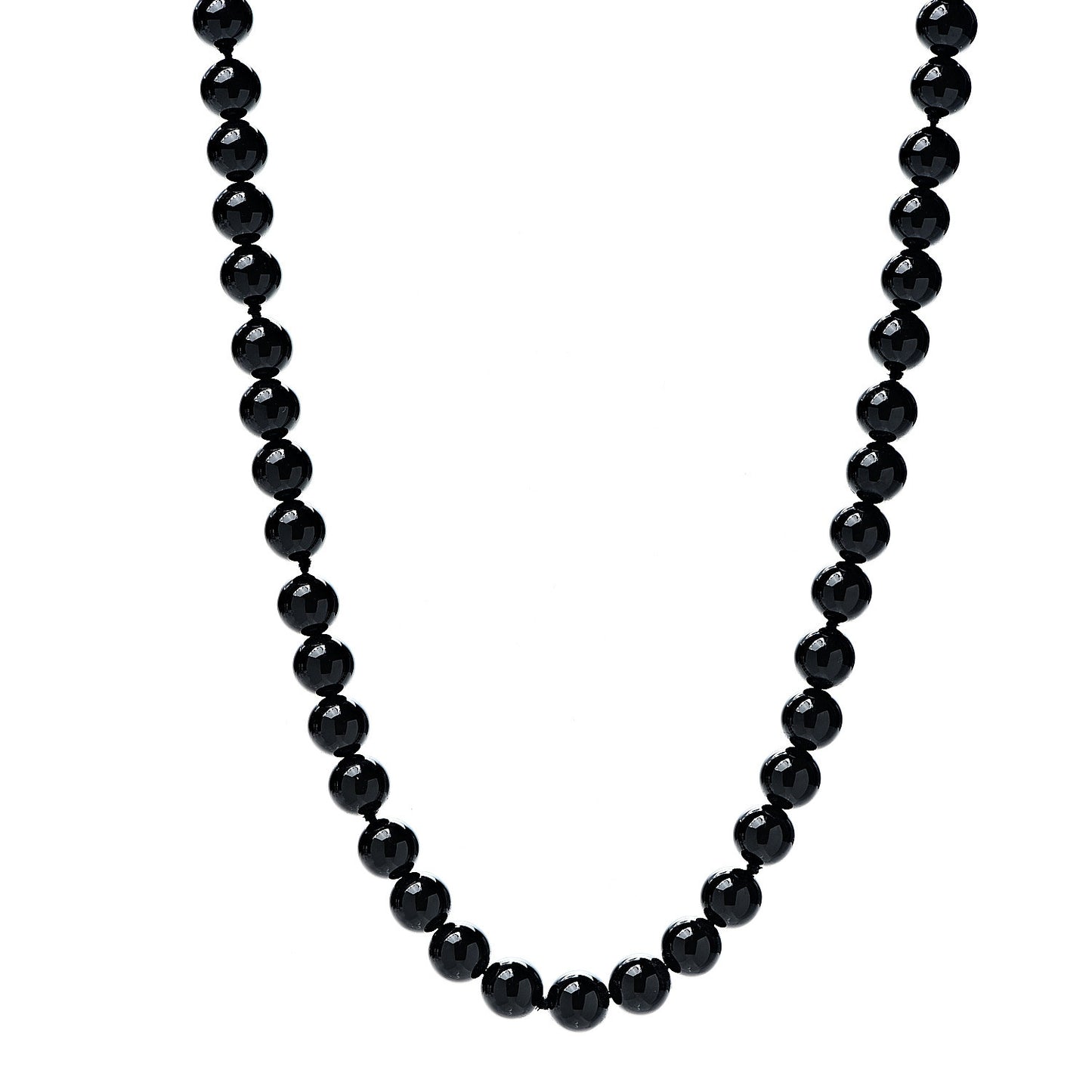 Sterling Silver Black Onyx Bead Toggle Necklace