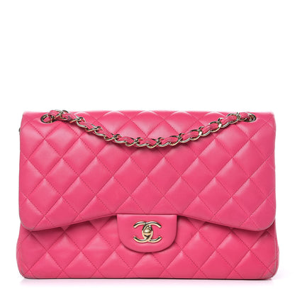 Chanel Lambskin Quilted Jumbo Double Flap Fuchsia 1 of 23