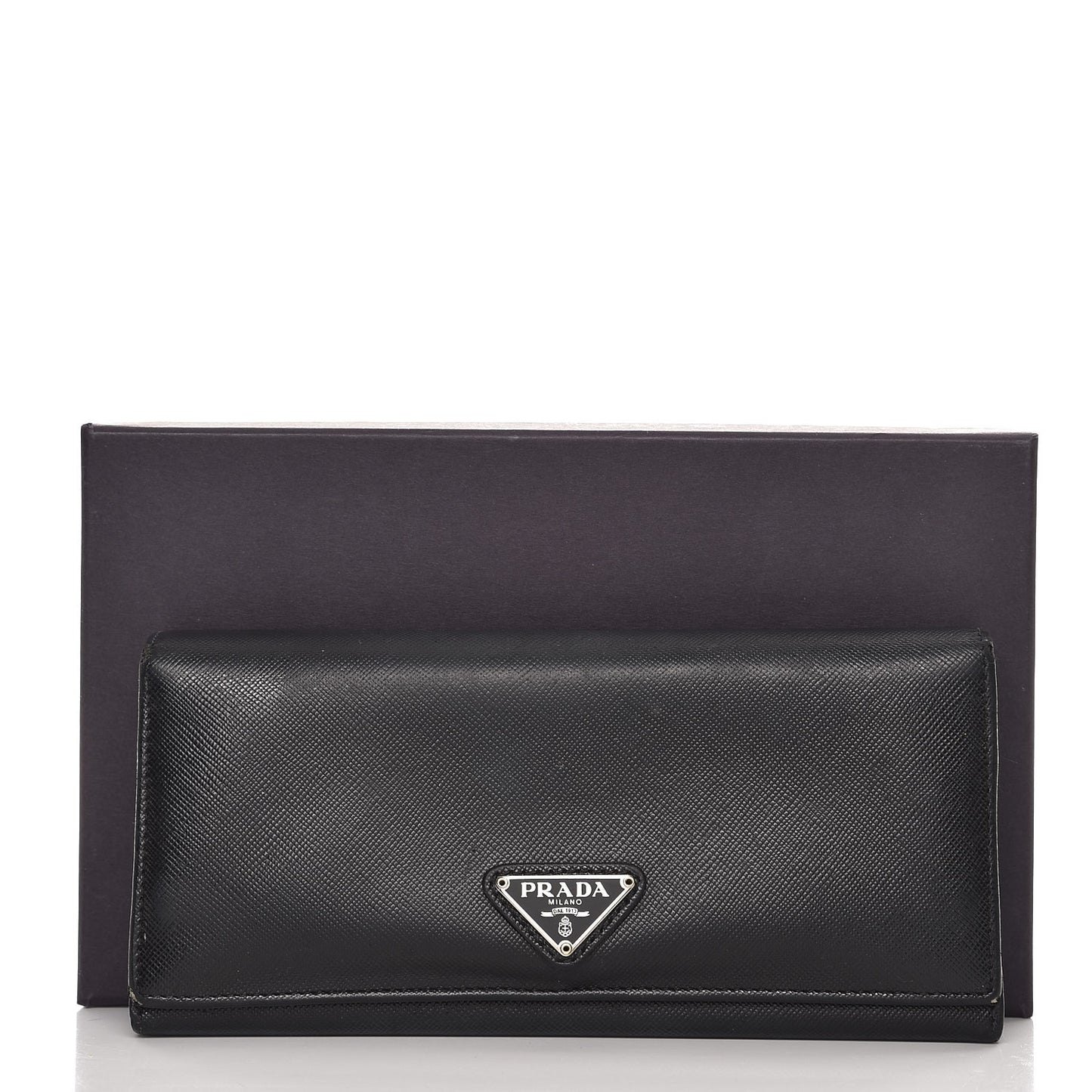 Saffiano Continental Flap Wallet Nero Black