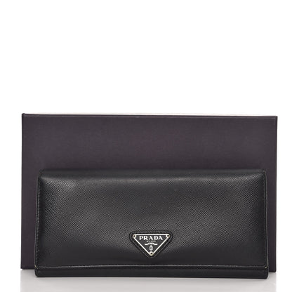 Prada Saffiano Continental Flap Wallet Nero Black 10 of 10