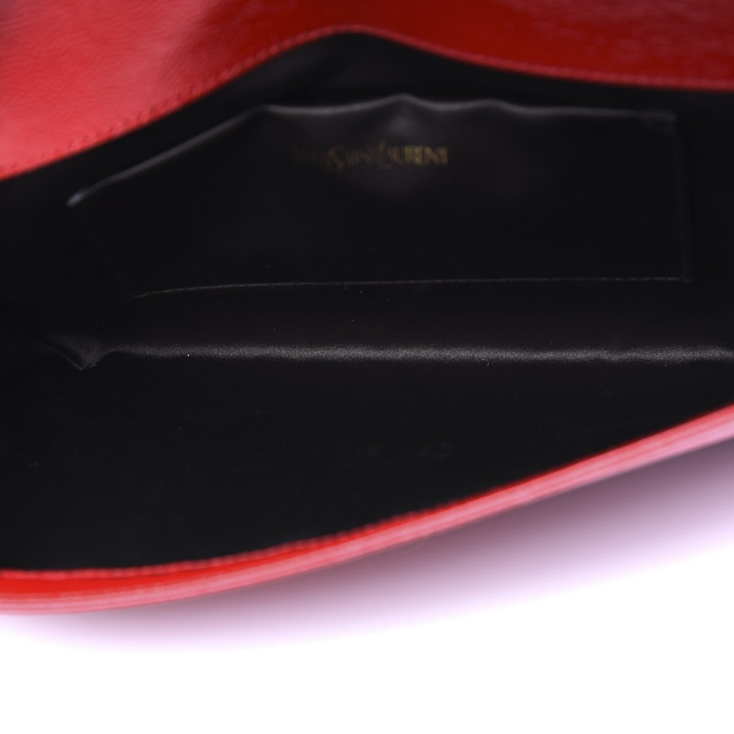 Saint Laurent Textured Patent Monogram Large Belle De Jour Clutch Red 4 of 8