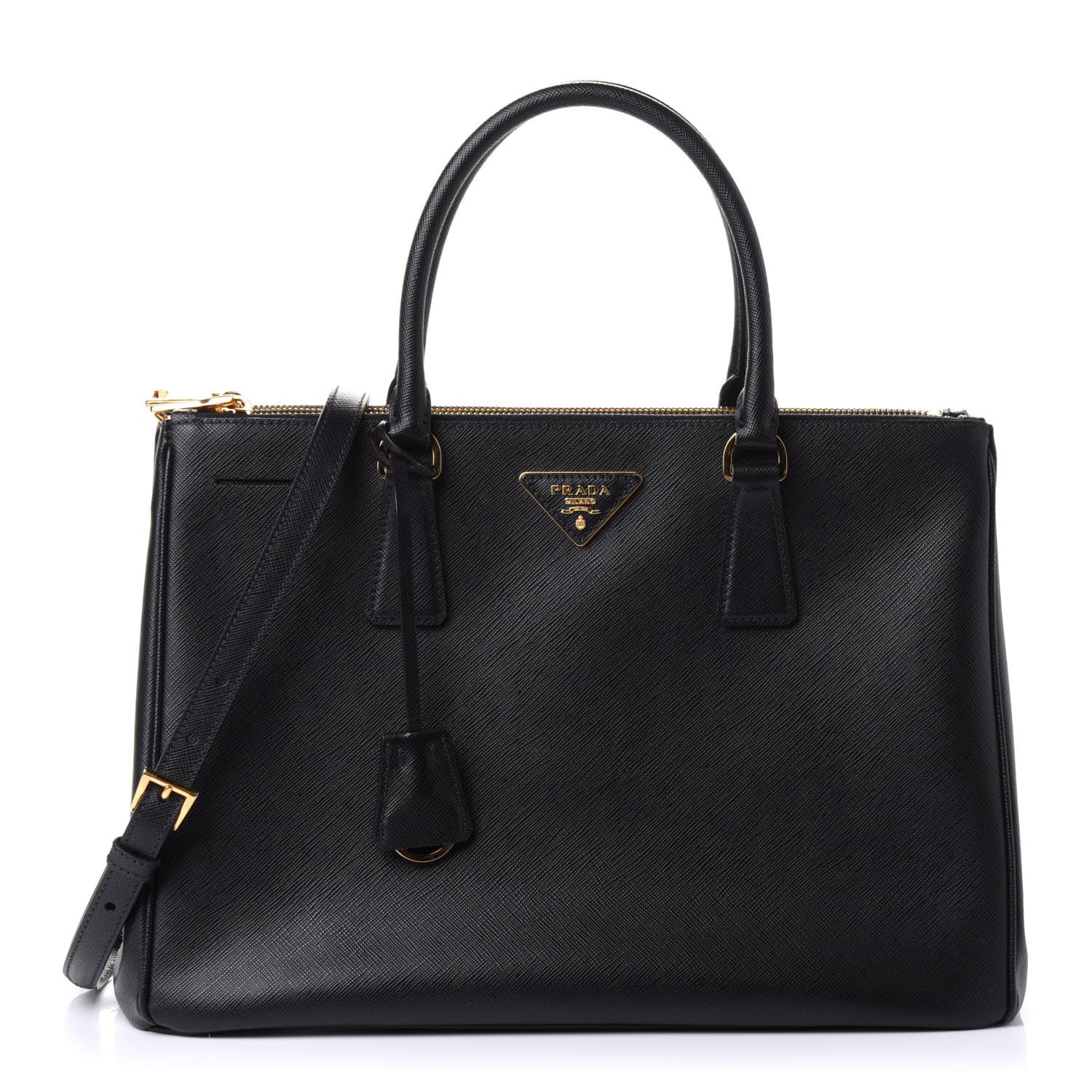 Prada Saffiano Medium Galleria Double Zip Tote Black 2 of 8