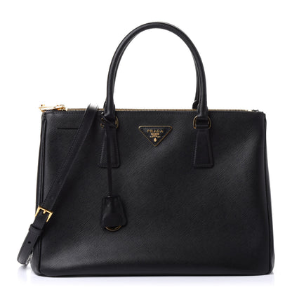 Prada Saffiano Medium Galleria Double Zip Tote Black 2 of 8