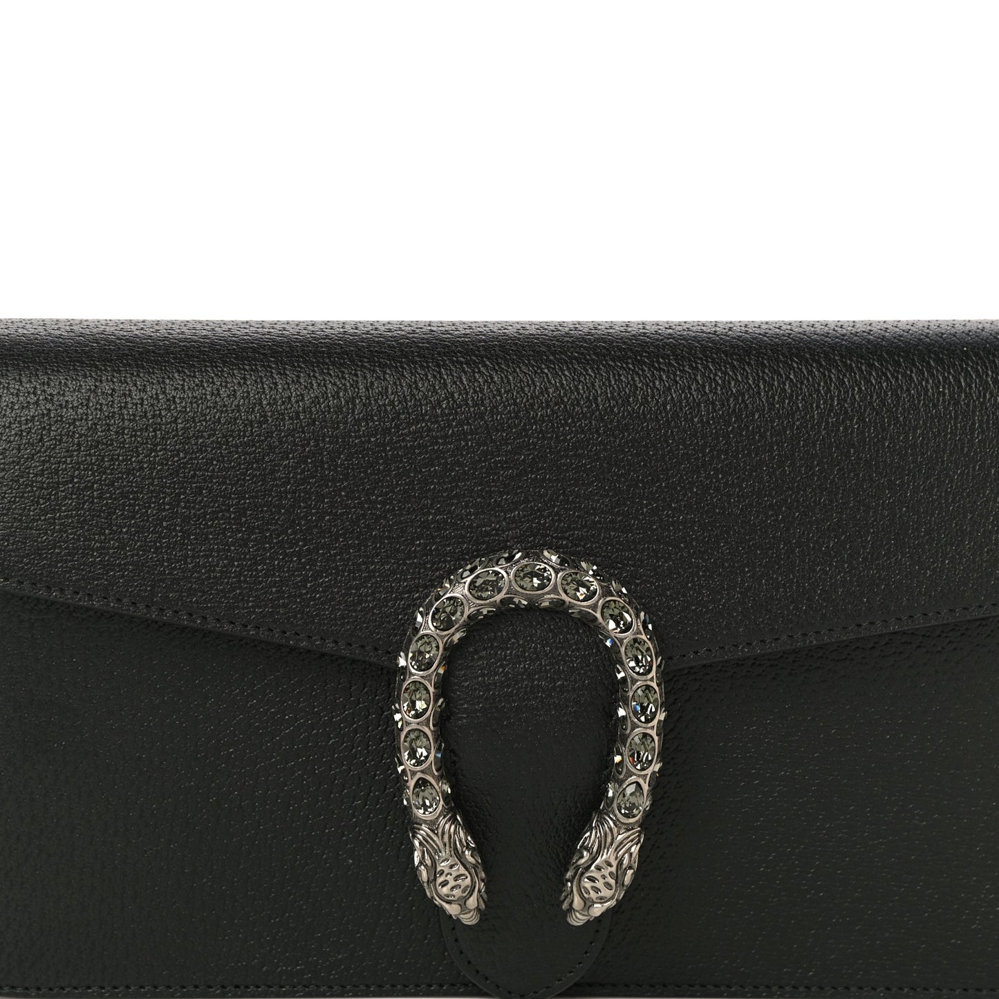 Dollar Calfskin Crystal Dionysus Clutch Wristlet Black Black Diamond
