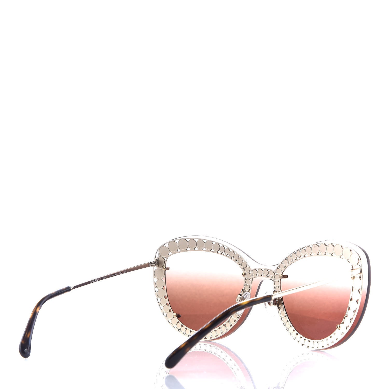 Chanel Acetate Metal Pearl Butterfly Sunglasses 4236-H Brown 4 of 7