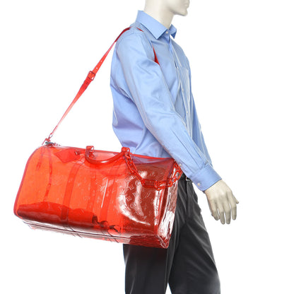 Louis Vuitton PVC Monogram Keepall Bandouliere 50 Grenadine Red 4 of 15