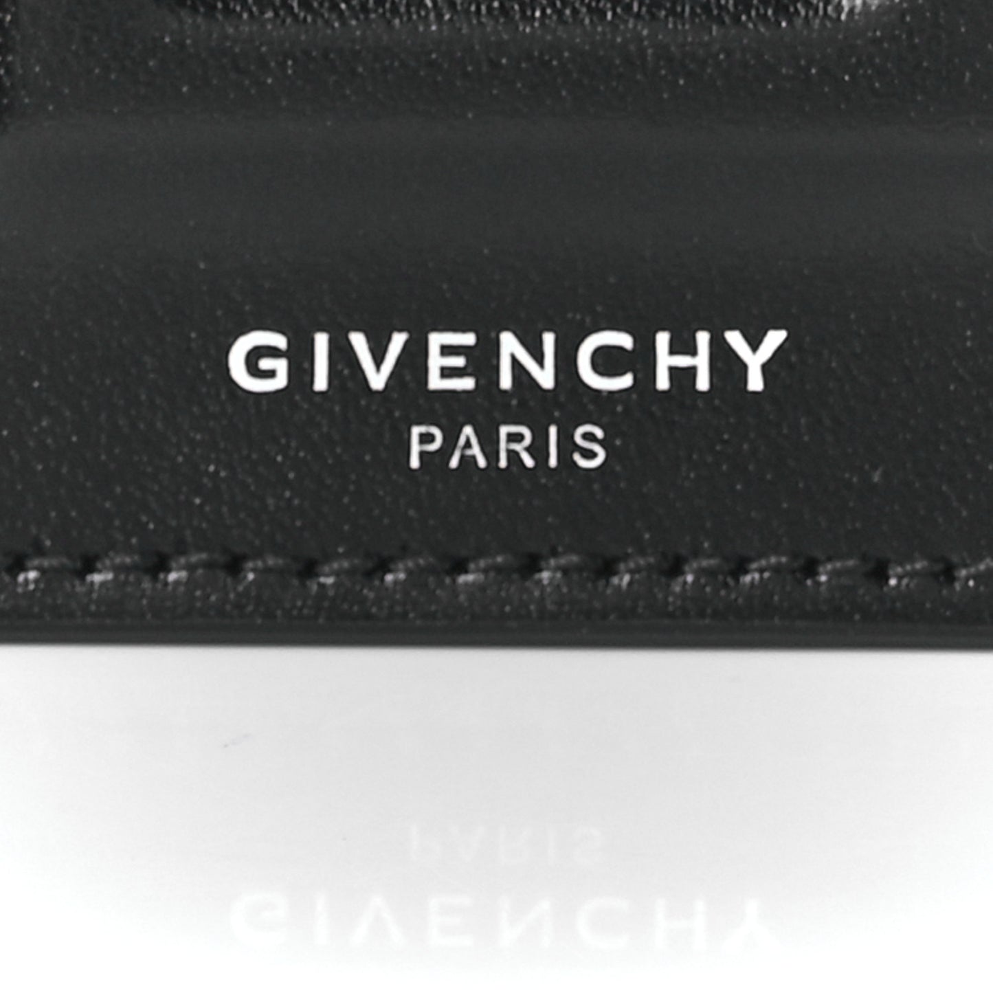Calfskin Bow Cut Chain Wallet Black