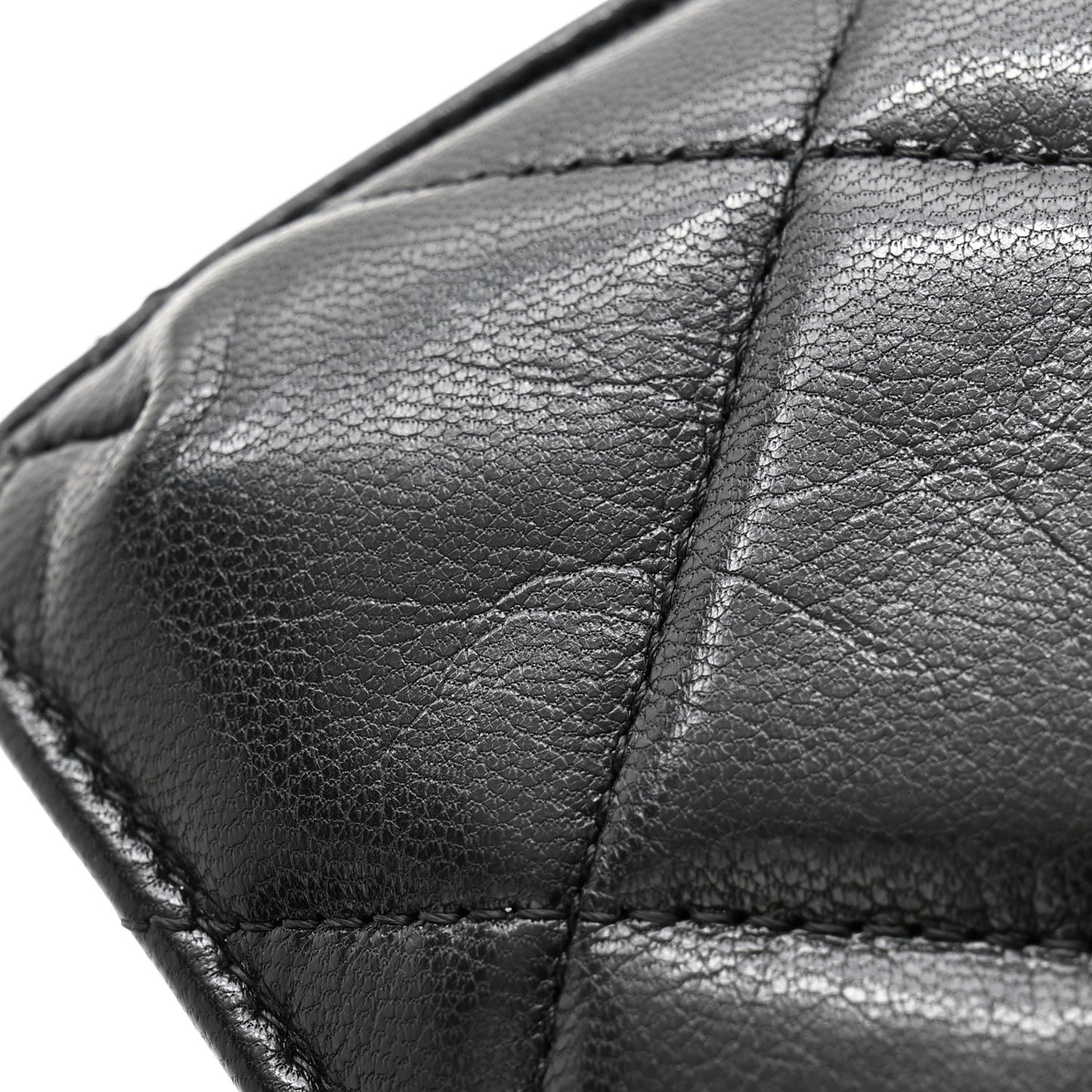 Lambskin Quilted Chanel 19 Phone and Card Holder Black