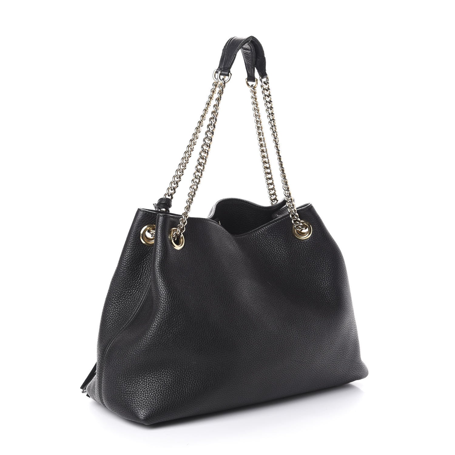 Gucci Pebbled Calfskin Medium Soho Chain Shoulder Bag Black 3 of 8