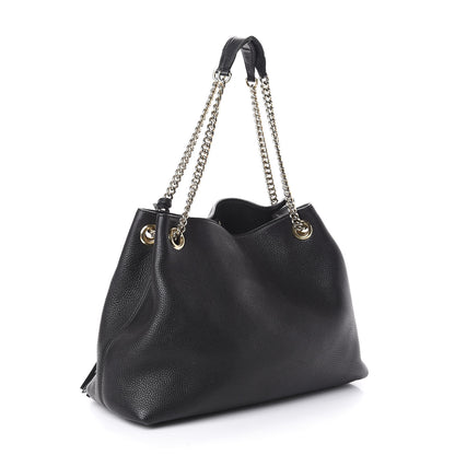 Gucci Pebbled Calfskin Medium Soho Chain Shoulder Bag Black 3 of 8