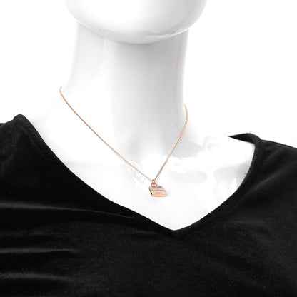Hermes 18K Rose Gold Diamond Kelly Amulette Pendant Necklace 2 of 5