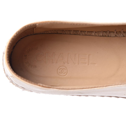 Chanel Lambskin CC Espadrilles 38 White Black 7 of 15