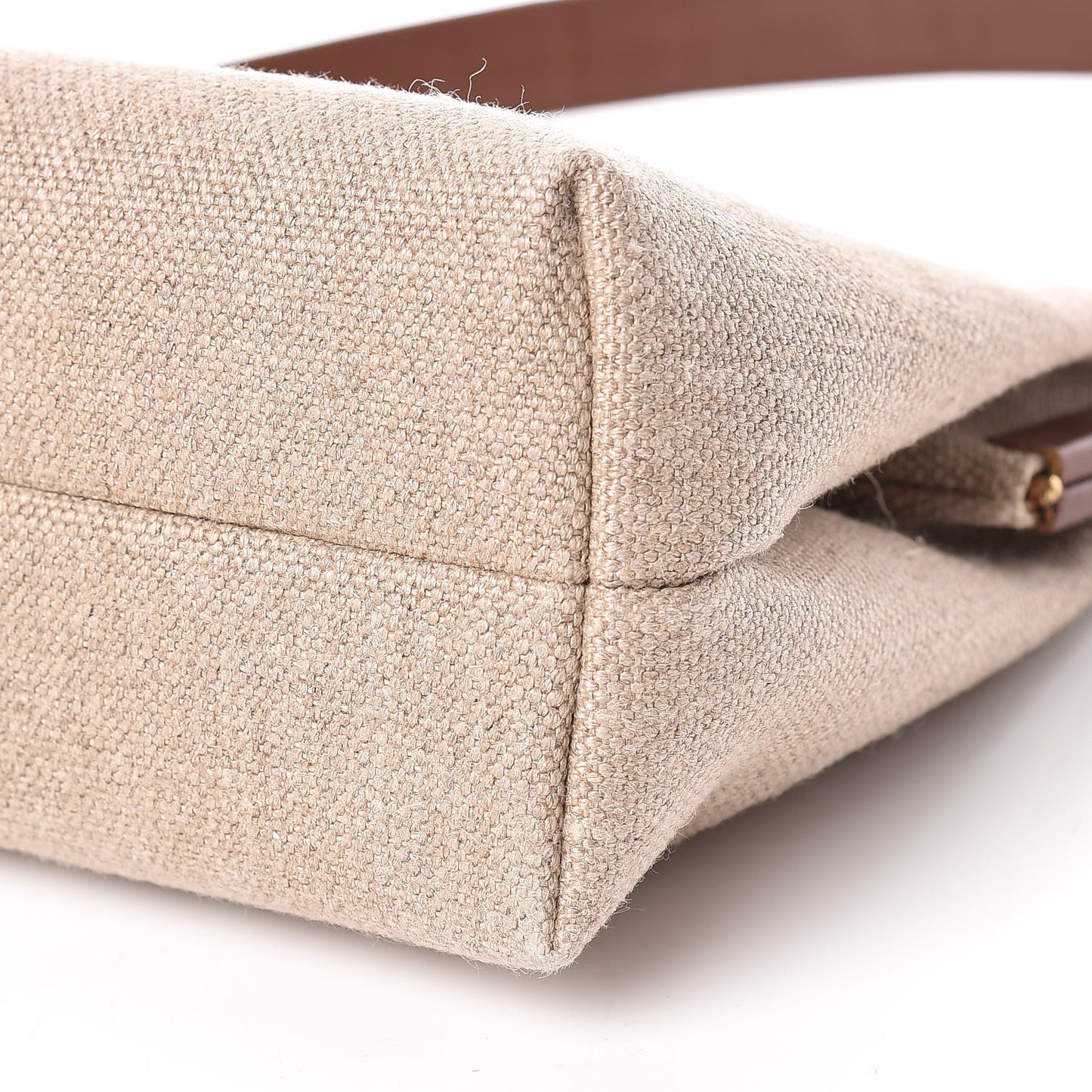 Linen Frame Shoulder Bag Beige