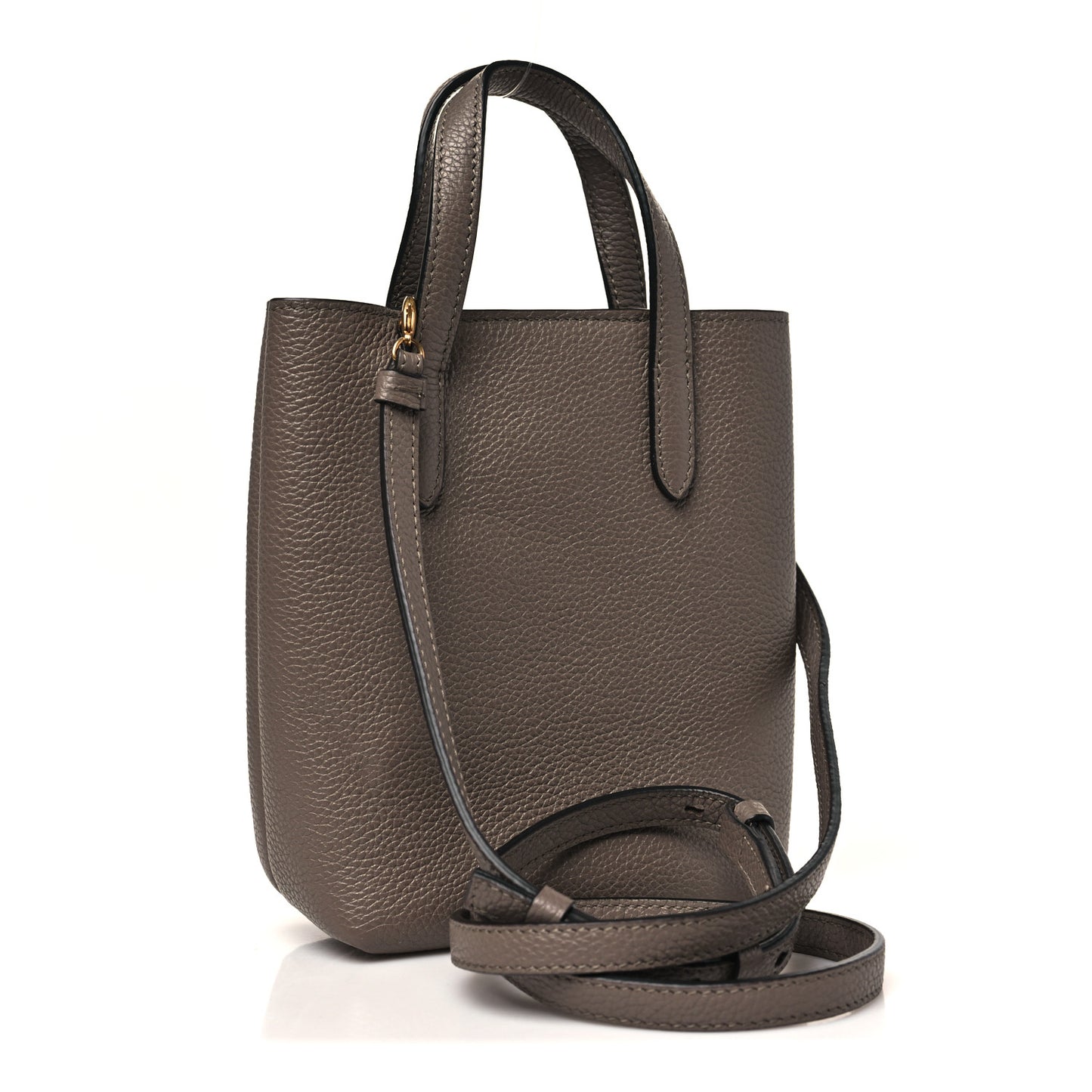 Tumbled Calfskin Gancini Mini Bag Caraway Seed