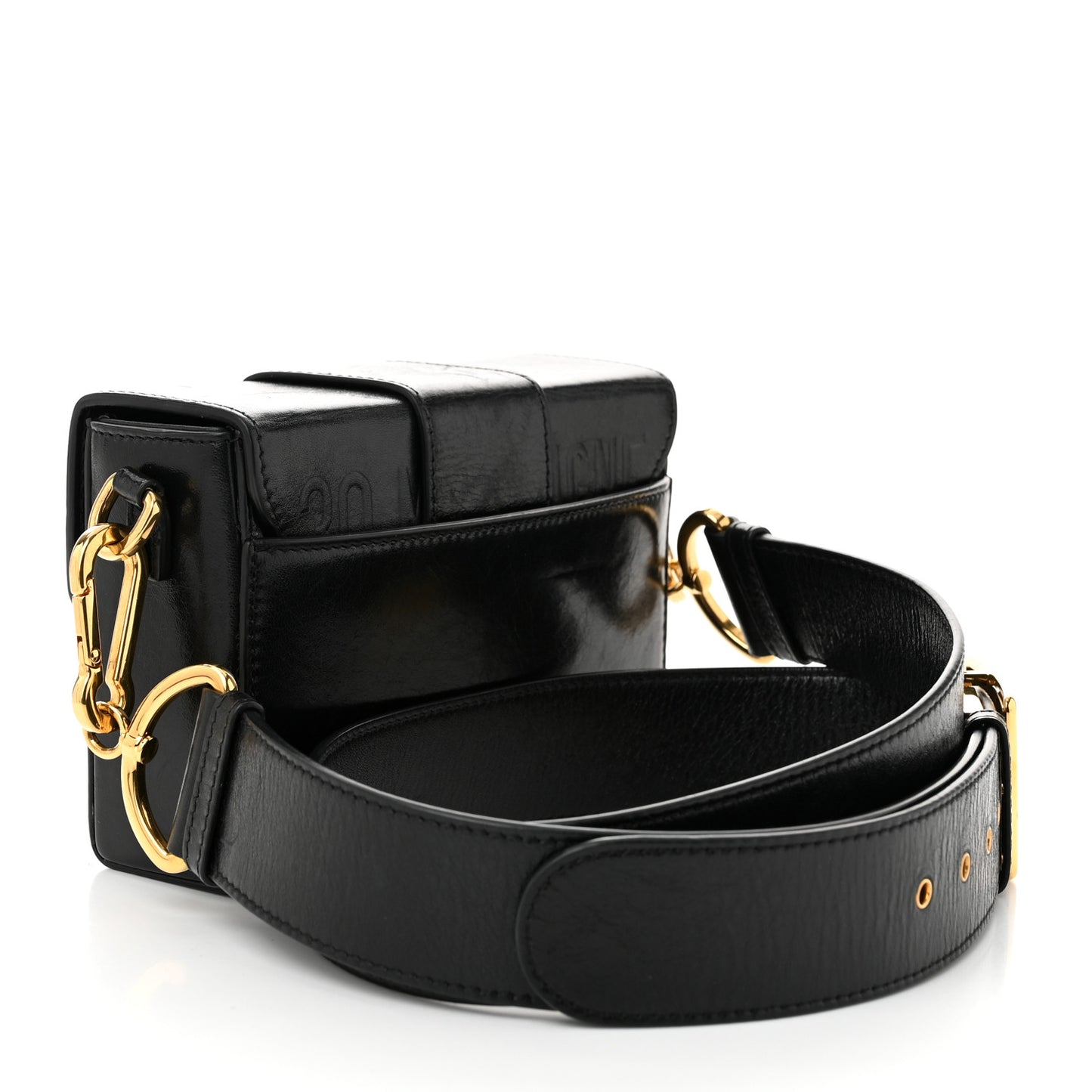 Crackled Lambskin 30 Montaigne Box Bag Black
