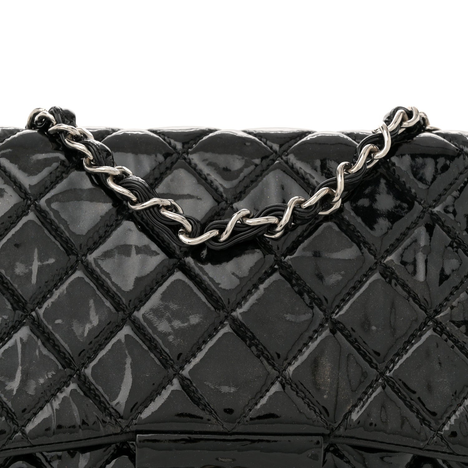 Chanel Patent Quilted Jumbo Single Flap Black 8 of 12
