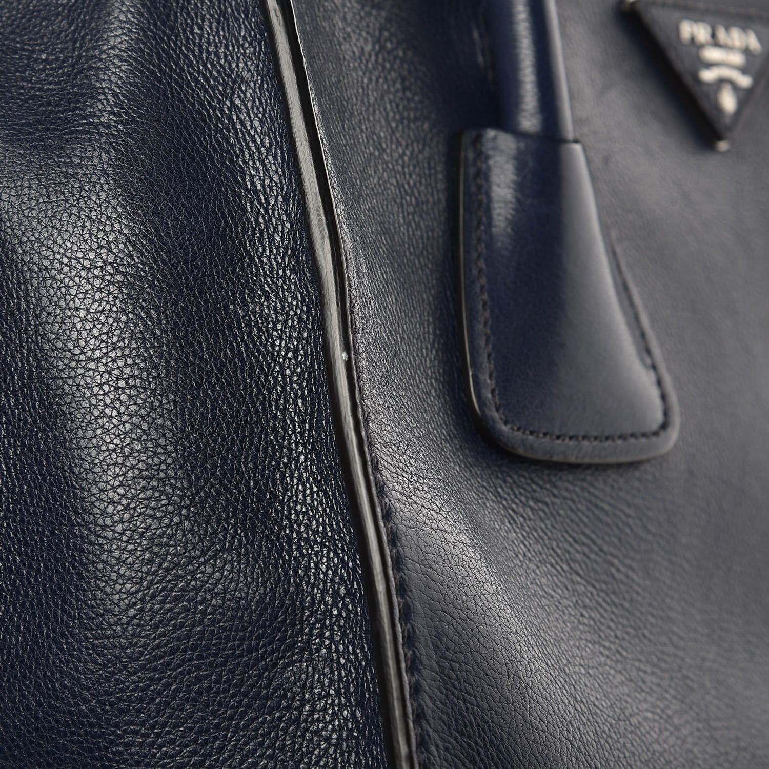 Prada Glace Calf Small Twin Pocket Tote Baltico 12 of 12