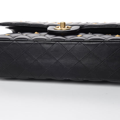 Chanel Lambskin Quilted Studded Medium Double Flap Black 10 of 11