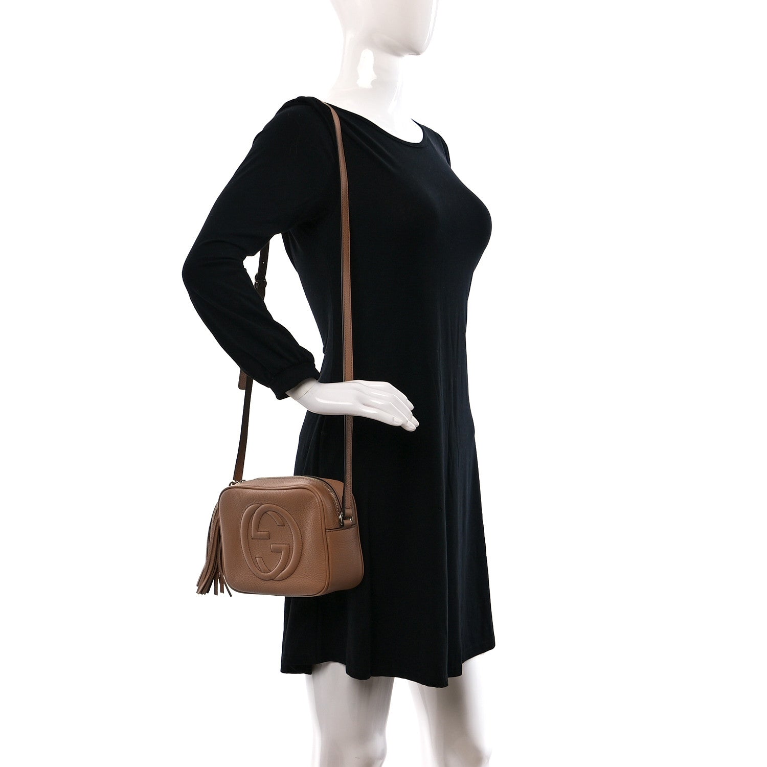 Gucci Pebbled Calfskin Small Soho Disco Bag Camelia 2 of 10