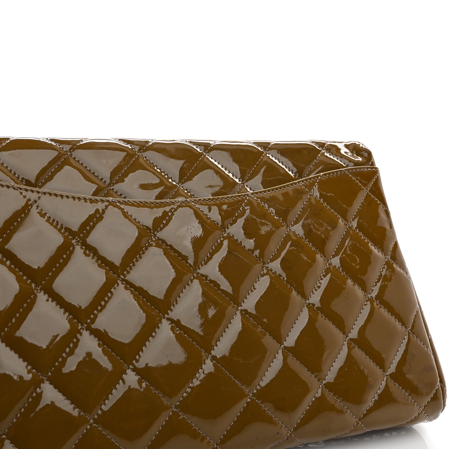 Chanel Patent Quilted Clutch with Chain Flap Grey 11 of 12