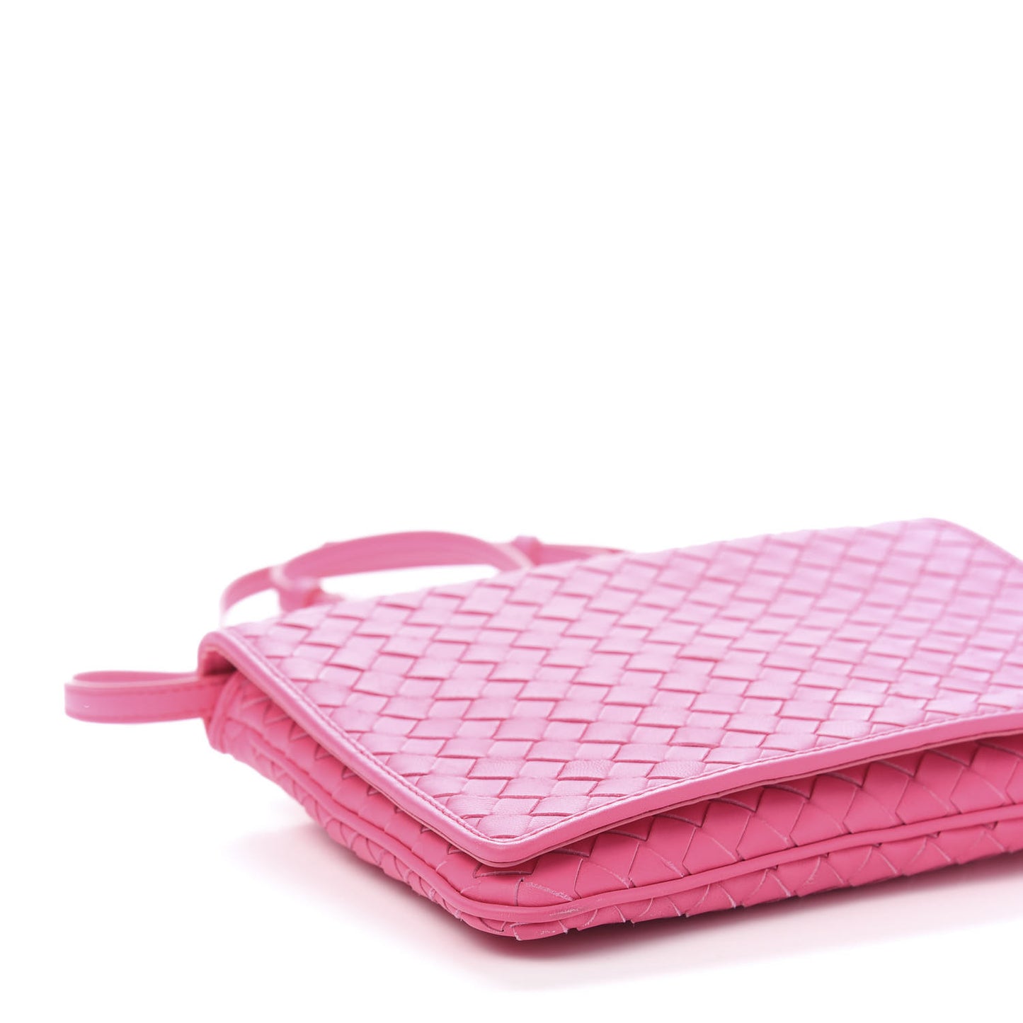 Nappa Intrecciato Flap Crossbody Fuchsia