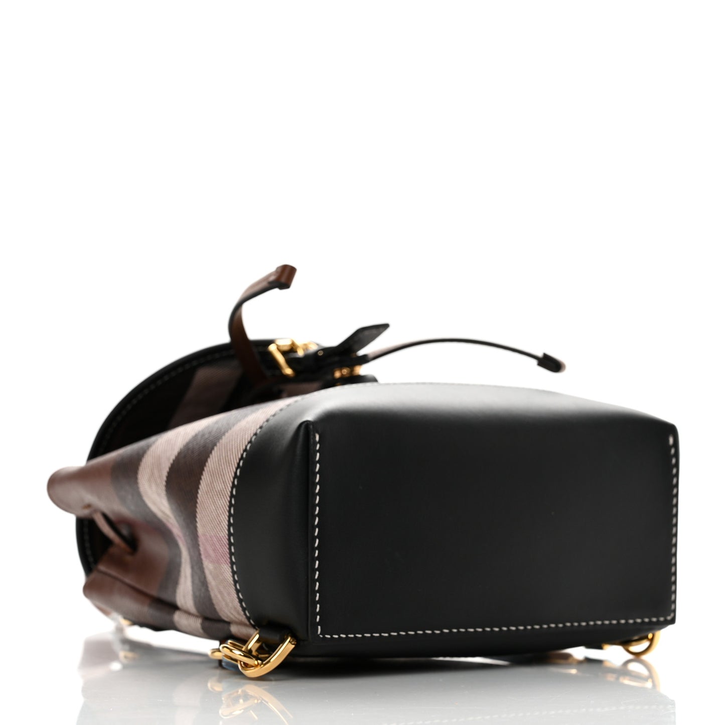 House Check Canvas Calfskin Micro Backpack Dark Birch Brown