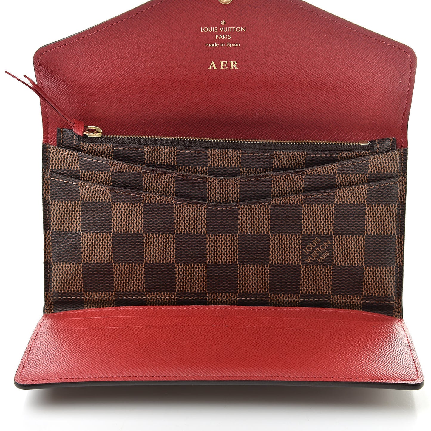 Damier Ebene Josephine Wallet Red