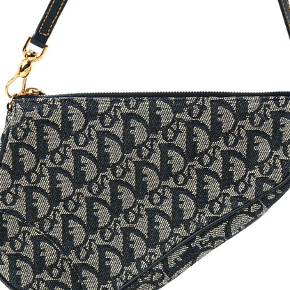 Christian Dior Monogram Mini Saddle Pochette Navy 8 of 11