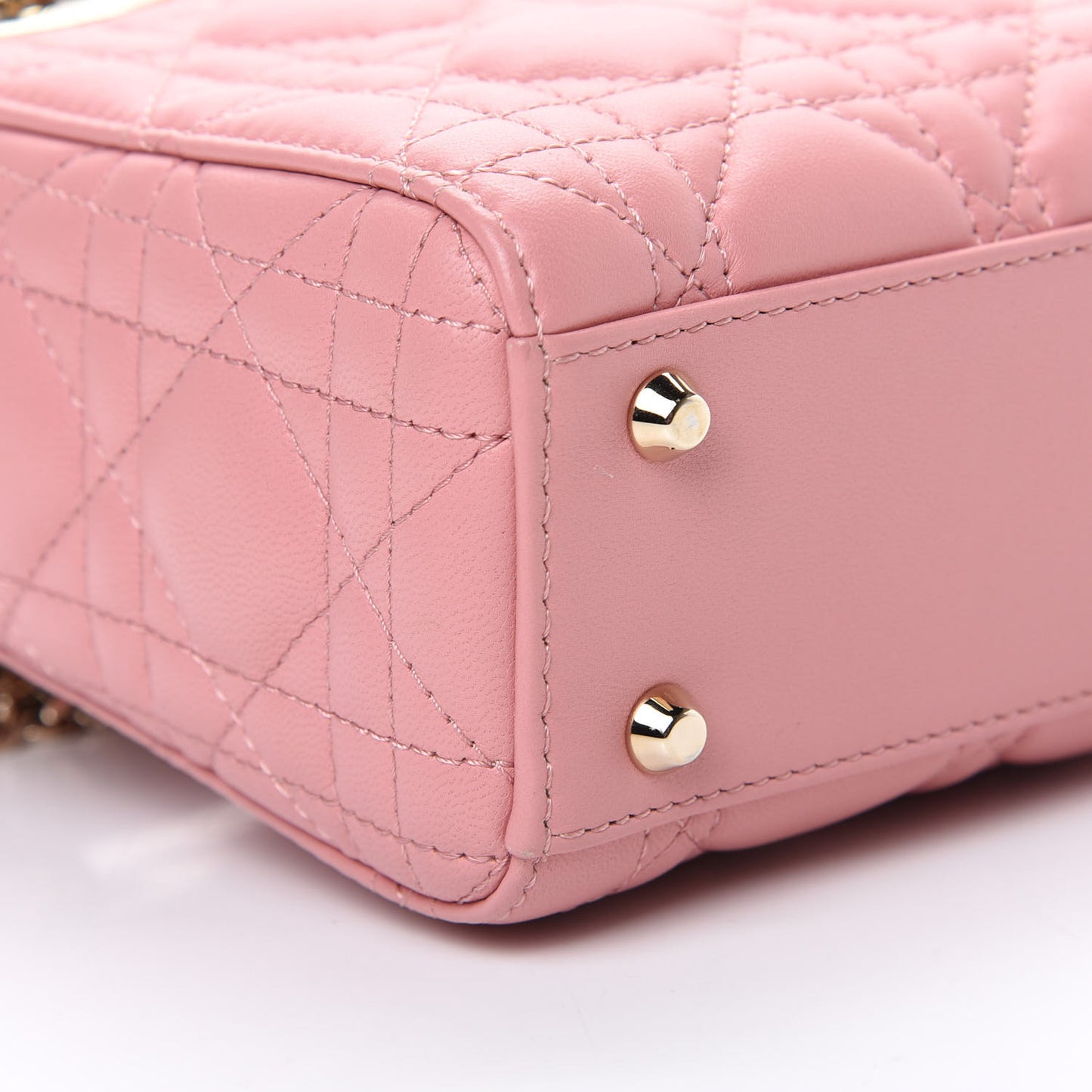 Lambskin Cannage Mini Lady Dior Rose Clair