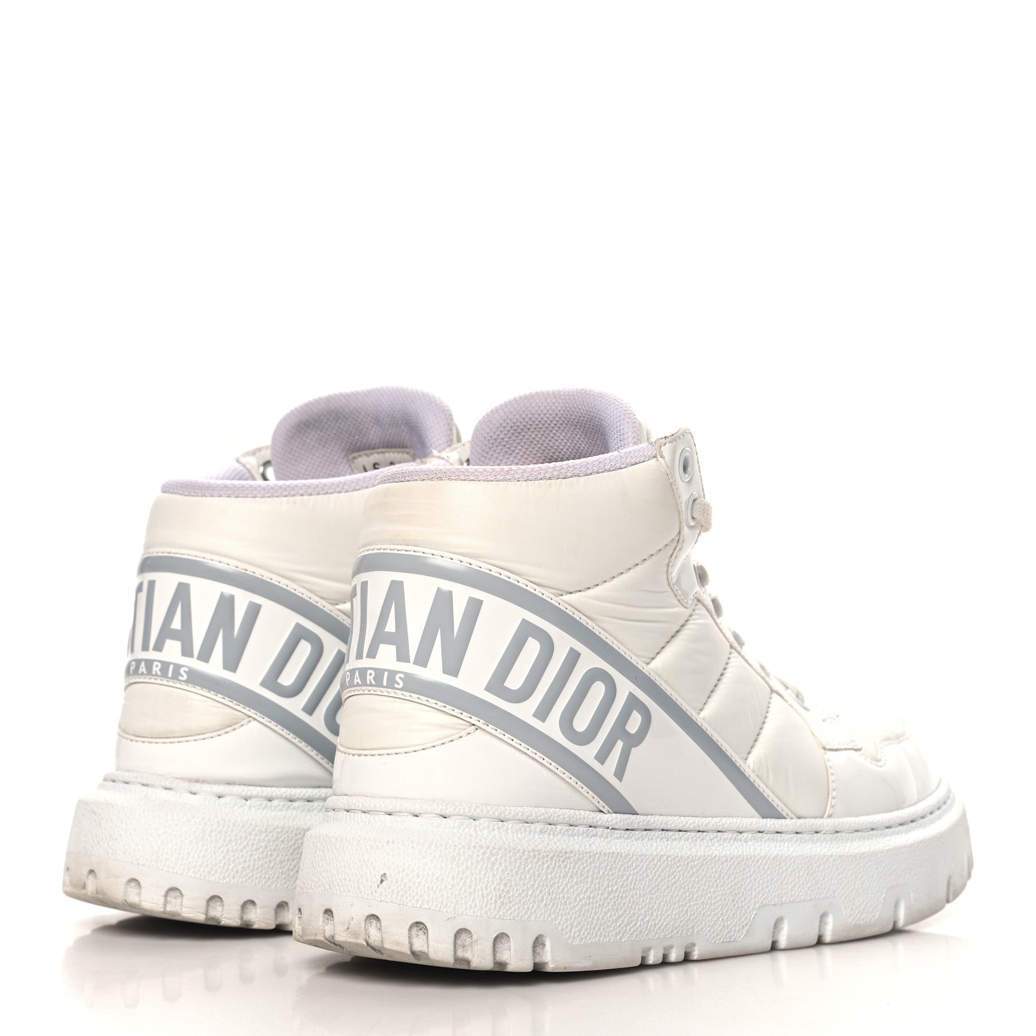 Christian Dior Nylon Fabric Womens D-Player High Top Sneakers 36 White Grey 5 of 11
