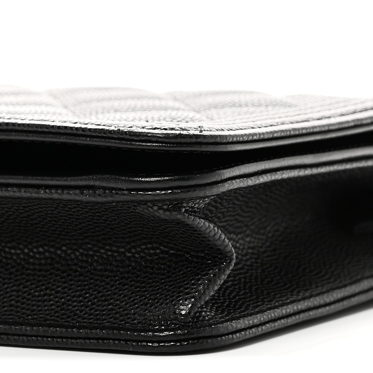 Caviar Quilted Boy Wallet On Chain WOC Black