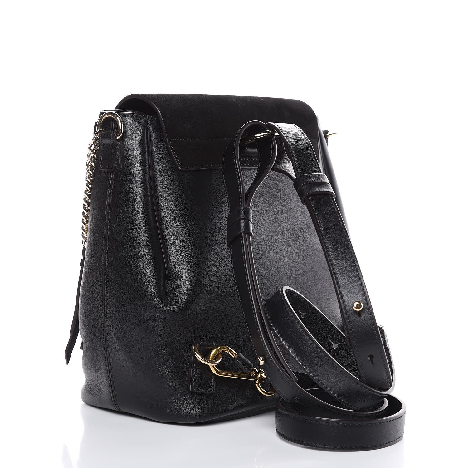 Chloe Suede Calfskin Small Faye Backpack Black 4 of 15