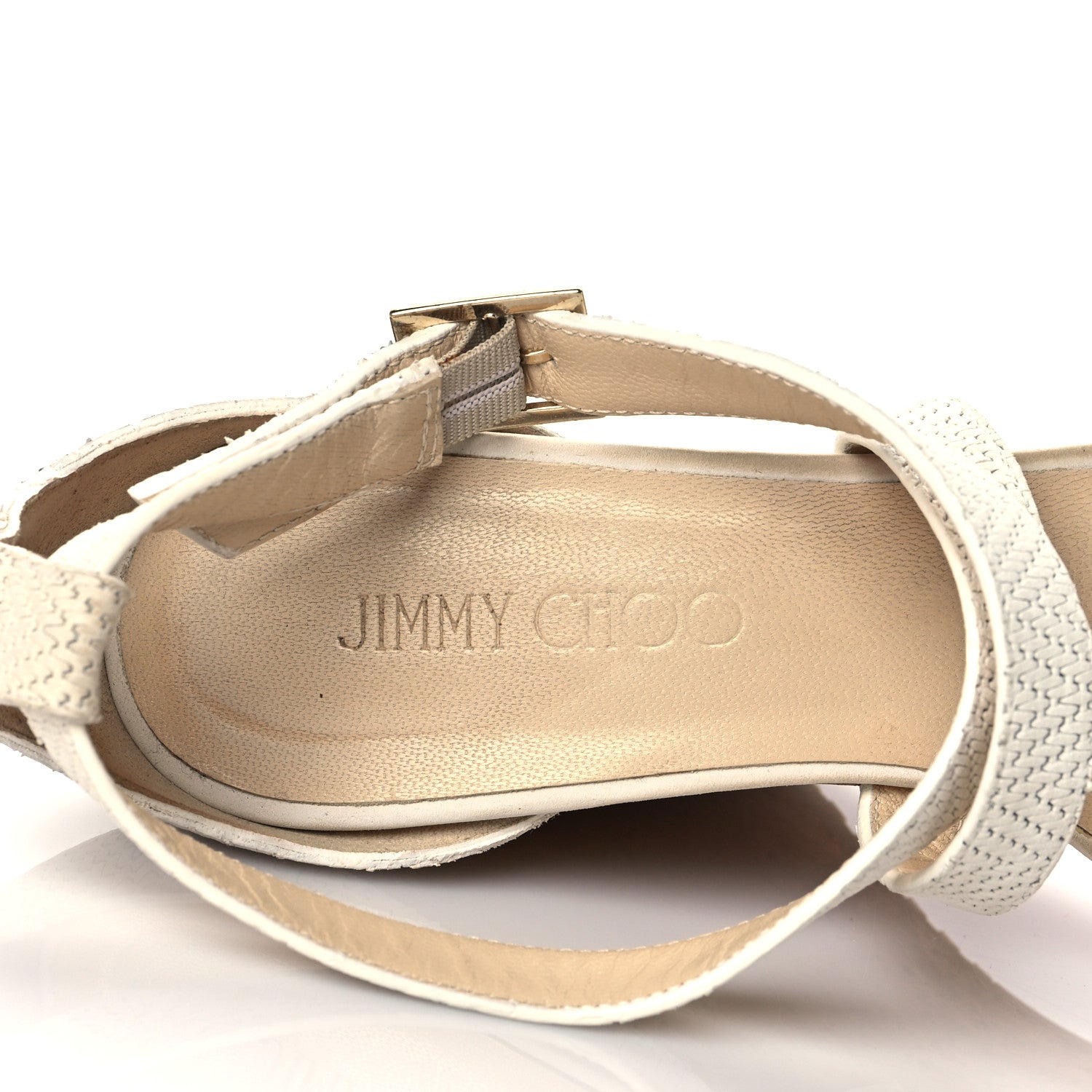 Jimmy Choo Nubuck Embossed Cork Portia 120 Wedge Sandals 38 Latte 8 of 11