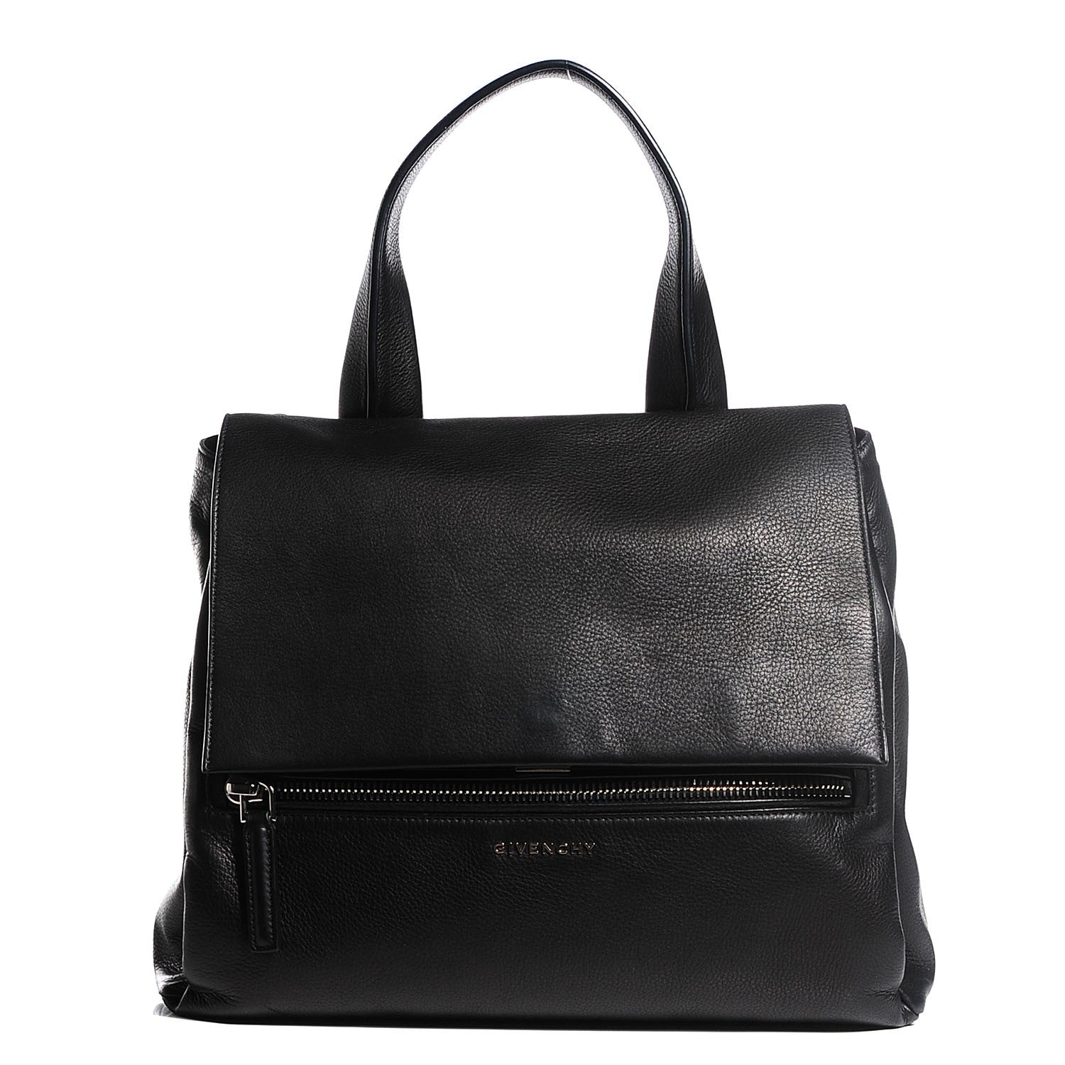 Givenchy Waxy Grained Calfskin Medium Pandora Pure Flap Bag Black 1 of 9