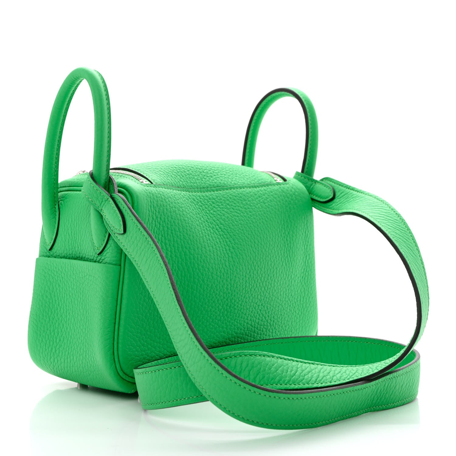 Hermes Taurillon Clemence Mini Lindy 20 Vert Comics 3 of 11