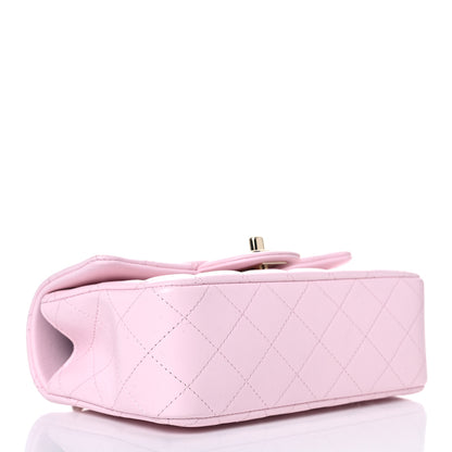 Chanel Lambskin Quilted Mini Top Handle Rectangular Flap Light Pink 4 of 9