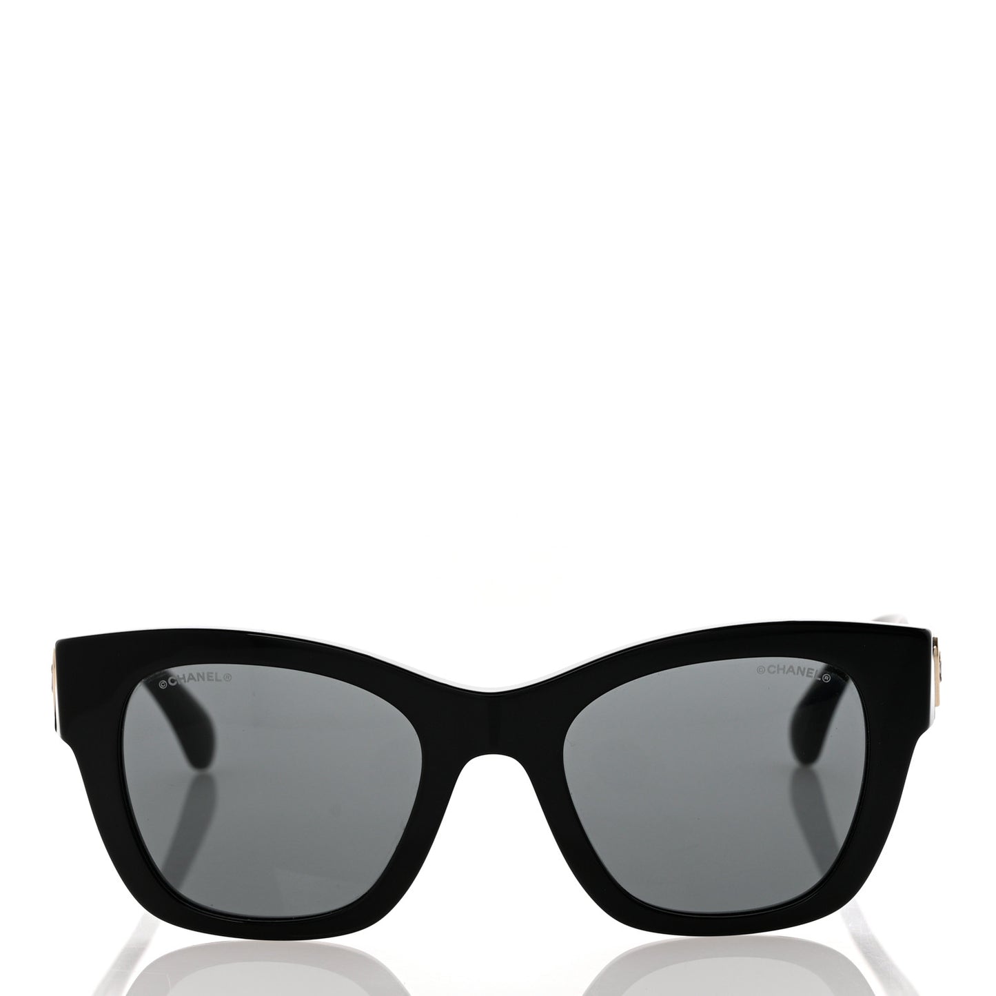 Acetate Square CC Heart Sunglasses 5478 Black