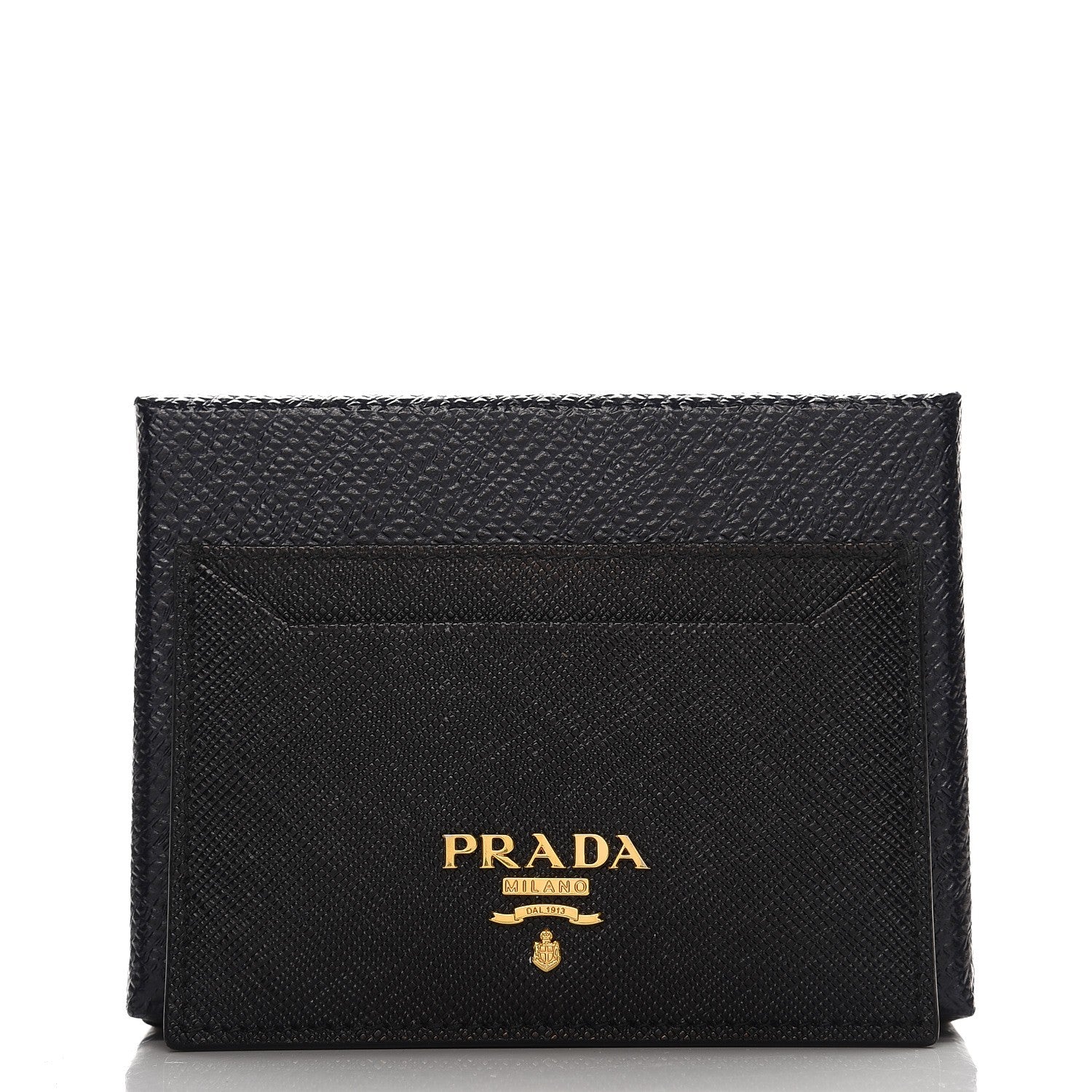 Prada Saffiano Metal Card Case Black 7 of 7