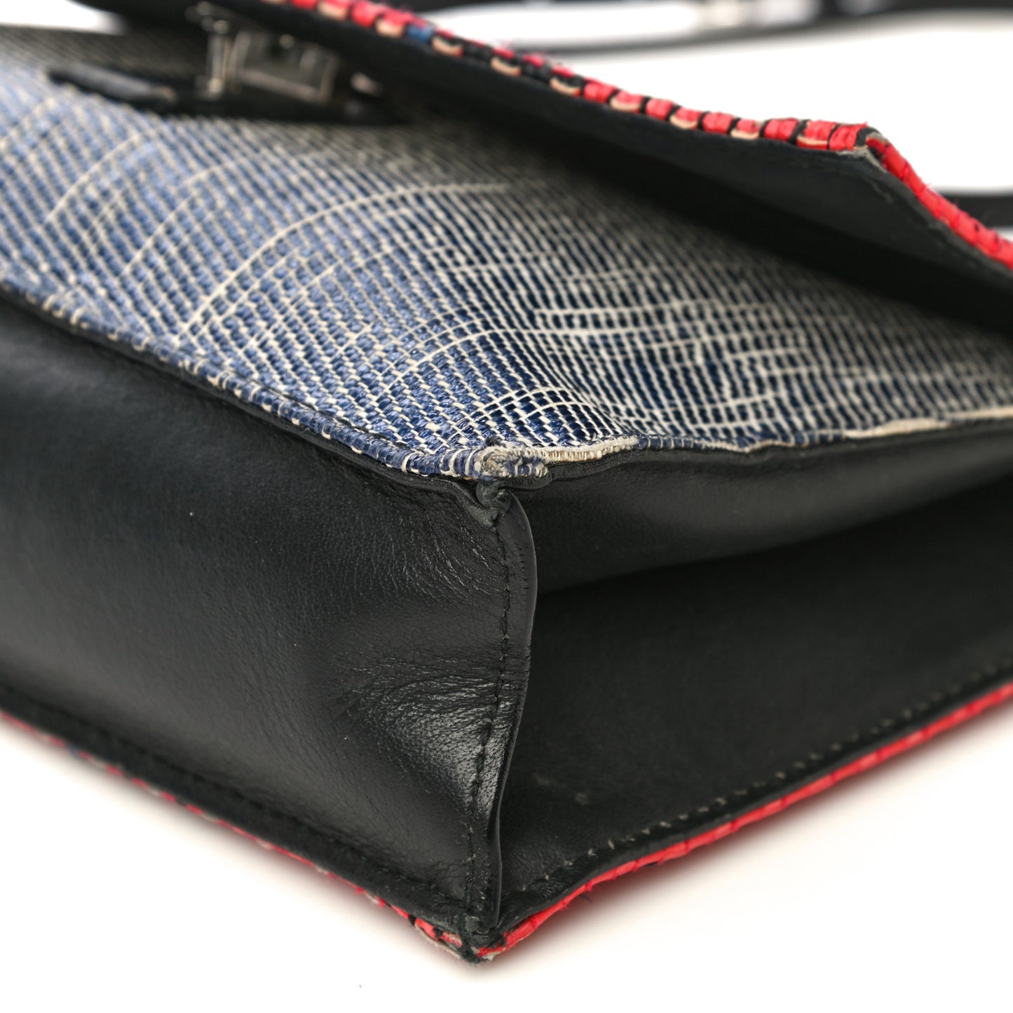 Calfskin Woven Small Lunch Bag Multicolor